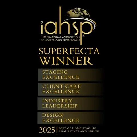IAHSP Superfecta Winner 2025 –– Staging Excellence, Client Care, Industry Leadership, Design Excellence