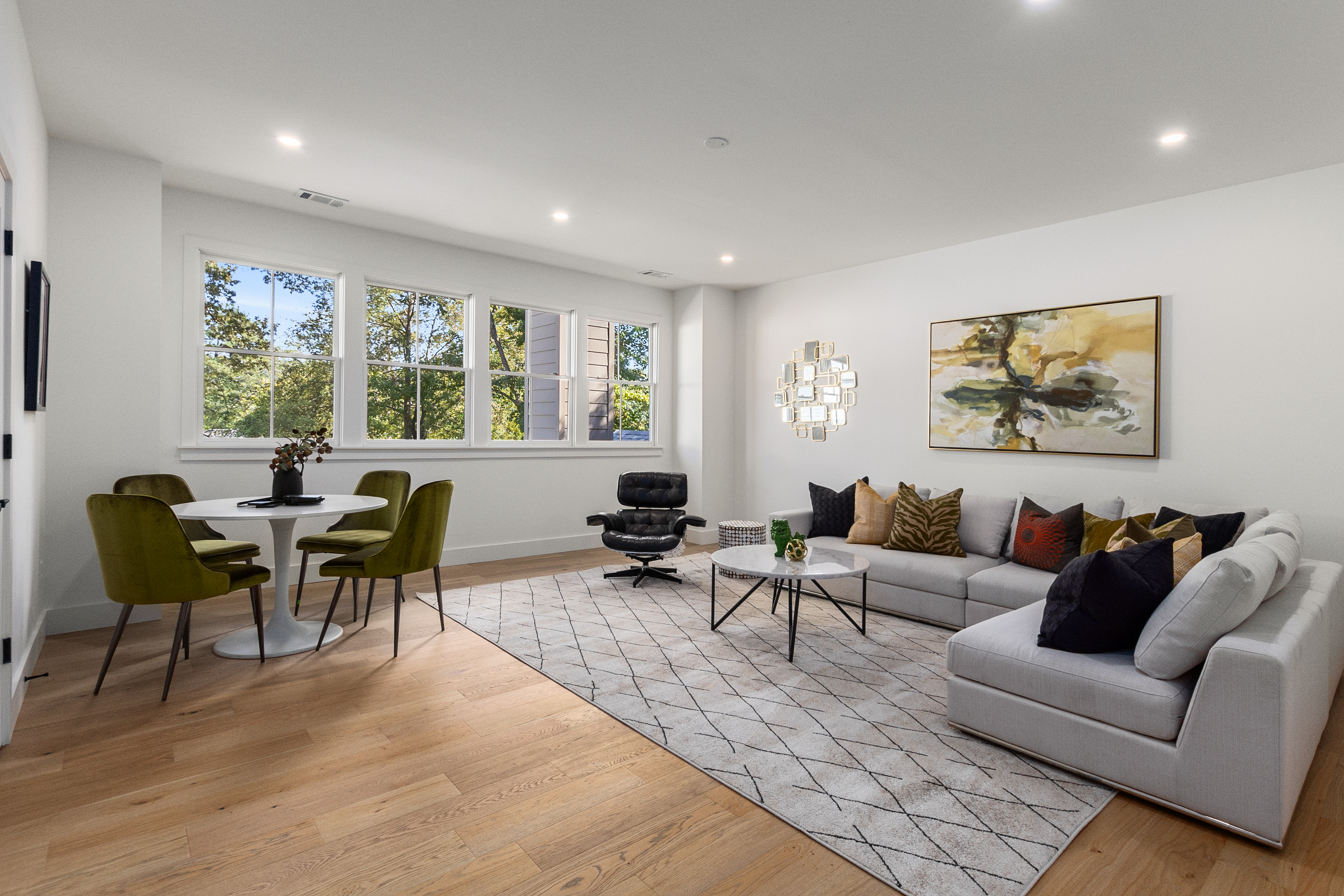 Short-term rental living space styled for a strong listing gallery