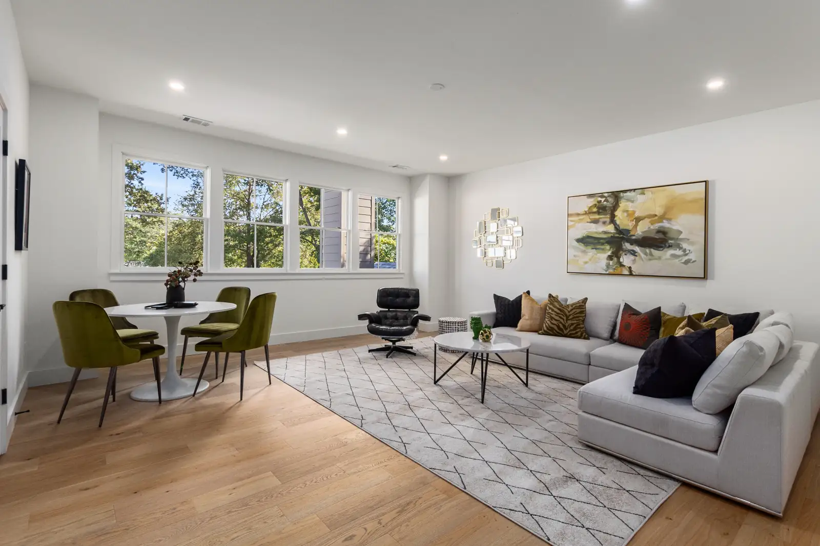 Short-term rental living space styled for a strong listing gallery